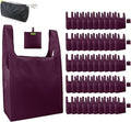 BeeGreen Burgundy Reusable Grocery Bags Wine Red Reusable Kitchen Bags Bulk Foldable-Machine Washable with Zipper Storage Pouch 50 Packs