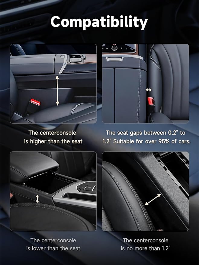 Elecshion Car Seat Gap Filler Organizer with 69W Retractable Car Charger, 2 USB Ports and 2 Charging Cable Car Seat Organizer, Seat Gap Storage Box for Sedans SUV Truck, Car Interior Accessories