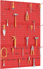 TORACK 3 PCS Metal Pegboard Panels(12x24 inch) for Wall Garage Tools Storage Pegboard System for Workbench, Modular Peg Board