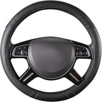 Car Pass Classical Leather Automotive Universal Steering Wheel Covers,Universal Fit for Suvs,Trucks,Sedans,Cars,Vans,14.5-15i