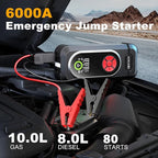 6000A Jump Starter with Air Compressor, Car Battery Jump Starter Portable (10.0 Gas/10.0L Diesel), 150 PSI 12V Car Battery