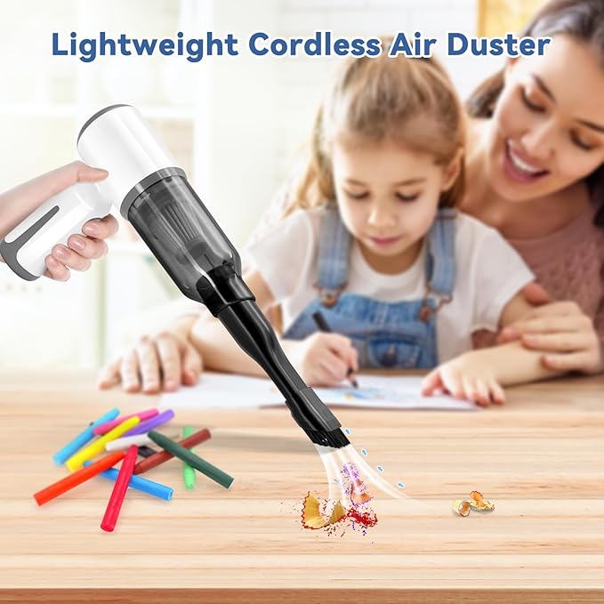 Cordless Handheld Vacuum for Car and Home - 6500Pa Powerful Suction, 3-in-1 Vacuum & Blower for Keyboard Cleaning, Computer D