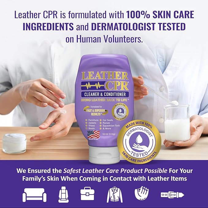 Leather CPR Cleaner & Conditioner 18oz - Cleans, Conditions, Restores & Protects Leather Furniture, Handbags, Car Seats, Inte