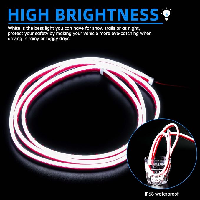DREAMIZER 94" Inch Dynamic Scan Start Up Car LED Under Hood Light Strip Glow Daytime Running Light(White)