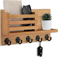 Lwenki Key Holder for Wall – Decorative Wooden Mail Holder and Key Shelf with Mounting Hardware, Installation Guide – Paulown