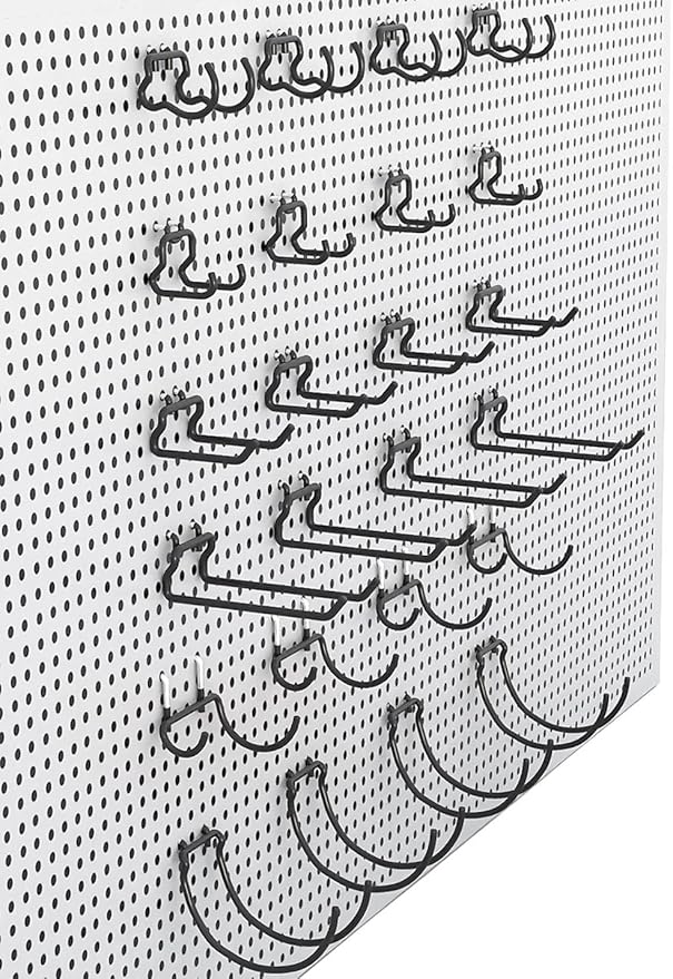 KINOMI 24 Pack Pegboard Hooks Heavy Duty Pegboard Drill Holder Power Tool Holder, Value Set, Large Pegboard Accessories and H