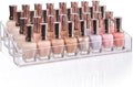 STORi Multi-Level Nail Polish Bottle Holder | Clear Plastic Organizer Rack for up to 40 Nail Polish Bottles, Rectangular 4 Ti