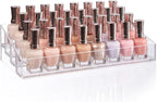 STORi Multi-Level Nail Polish Bottle Holder | Clear Plastic Organizer Rack for up to 40 Nail Polish Bottles, Rectangular 4 Ti