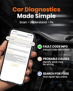 ANCEL AD310 Pro 2-in-1 OBD2 Scanner & Car Battery Tester, Diagnostic Tool with Bluetooth APP for iPhone & Android,