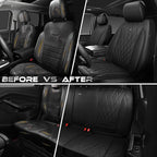 CAR PASS Leather Seat Covers Full Set, Luxury Seat Protector for Cars, Waterproof PU 5-Seat Car Seat Covers Universal for SUV