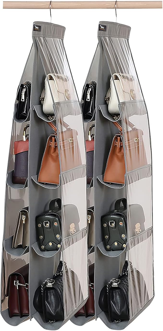Purse Organizer - 2 Pack, Purse Hanger、 Heavy Duty、Purse Organizer for Closet、Thicken Metal Hooks,Hand Bag Storage Organizer、
