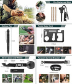 Survival Kit, 262Pcs Survival Gear and Supplies with First Aid Kit Pouch and Crossbody Bag, Emergency Kit with Tent, Camping 