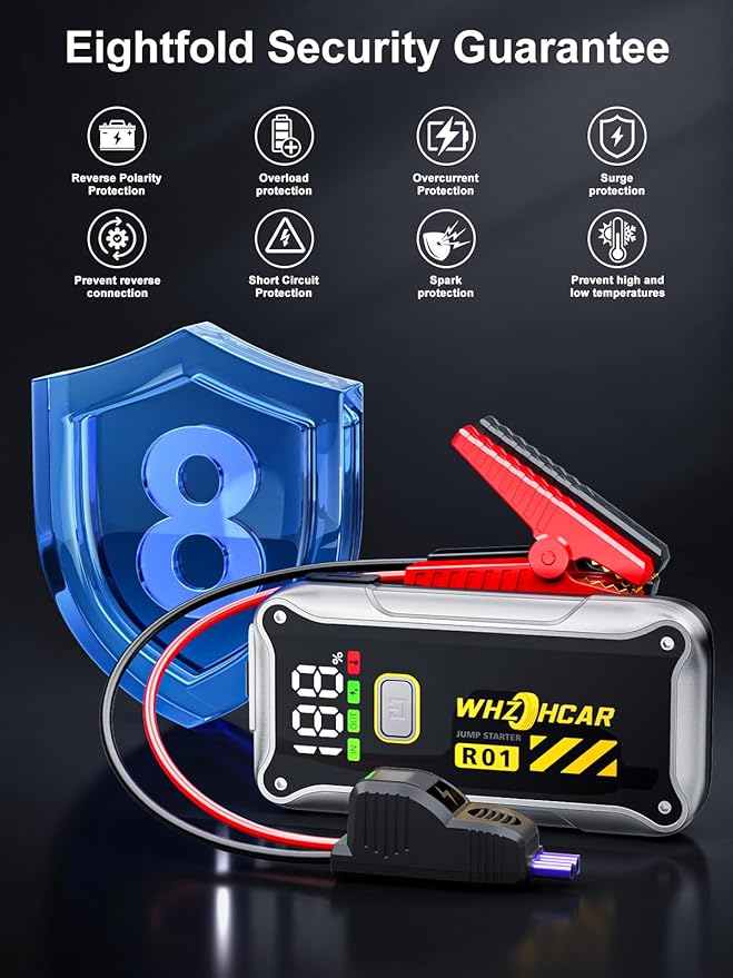 Car Jump Starter,12V 4000A Car Battery Jump Starter (9.0 Gas/7.5L Diesel) Fast Charging Portable Battery Pack with LCD