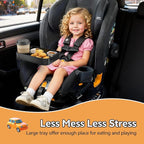 Car Seat Snack Tray for Kids Toddler Travel,Cup Holder Expander for Car,Toddler Travel & Road Trip Accessory for Mess-Free Snacking in The Car (Black)
