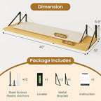 Floating Shelves for Wall,40" Wall Mounted Shelves Set of 2,Long Wood Floating Shelves,Hanging Wide Display & Storage Shelf w