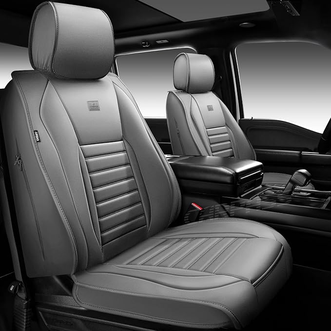 CAR PASS Nappa Leather Car Seat Covers Full Set, Luxury Seat Protector for Cars, Waterproof Anti-Slip Car Seat Cushion Armres