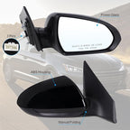 Right Passenger Side Mirror Compatible With 2017 2018 2019 2020 Hyundai Elantra With Manual Folding Power Glass Black Replace#87620F3050(3Pins)