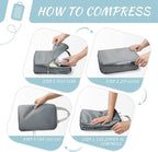WOOMADA Compression Packing Cubes for Suitcases Travel Essentials 8 Set Expandable Travel Bags Organizer for Luggage(concrete
