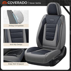 Coverado Car Seat Covers Full Set, Nappa Leather Seat Covers for Cars, Car Seat Protector Car Seat Cushion, Front and Back Se