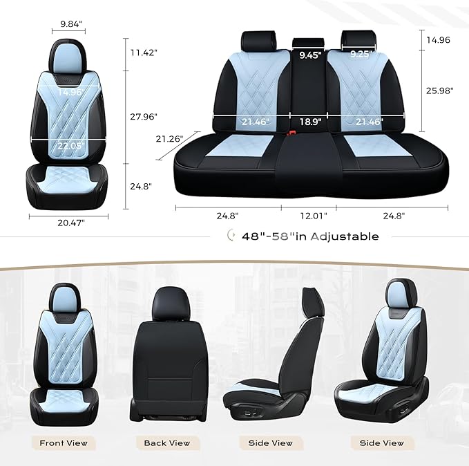 Coverado Car Seat Covers, Front Covers for Cars, Car Seat Cover Front Seats, Automotive Seat Cover, Waterproof, Leather Car S