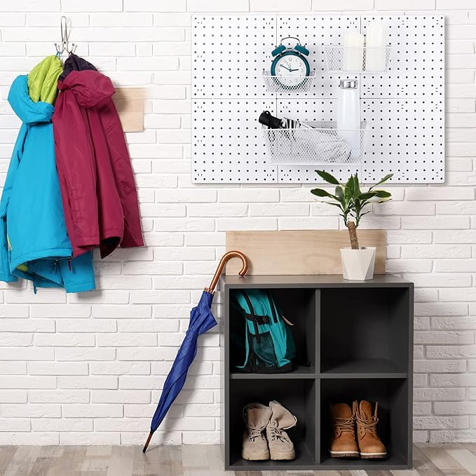 Photect Pegboard Wire Baskets Accessories Hanging Wall Organizer 3 Sizes Pegboard Bins Basket Home Garage Multi Fit Organizer