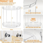 Yieach Clear 360 Rotating Bathroom Counter Organizer,2 Tier Spinning Perfume Organizer and Makeup Tower for Lotion,Hair,Face 
