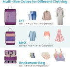 Cambond Compression Packing Cubes - 4 Set See Through Mesh Packing Cubes for Travel, Expandable Travel Essentials Packing Org