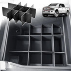 Center Console Organizer Compatible with Ford F150 2015-2020, F250/F350/F450 SuperDuty 2017-2022, Expedition 2018-2024 Accessories, Middle Console Organizer Divider (full console w/bucket seats ONLY)