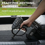 Cordless Tire Inflator Portable Air Compressor with 20V/12V Dual Power, 180PSI with ±1% Accurate Color Digital Gauge, Auto Shut-Off, LED Light, Carrying Case for Car Bike Motorcycle Ball