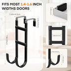 FYY Over The Door Hooks - 4 Pack Heavy Duty Dual-Hook Organizer Hanger with Non-Slip Rubber for Towels, Clothes, Hats & Bags 