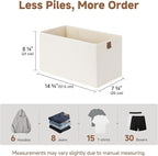 StorageWorks Narrow Storage Baskets for Shelves, Small Storage Bins, Fabric Storage Bins with PU Handle, Ideal for Clothes, U