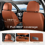 Coverado Car Seat Covers Full Set, Seat Covers for Cars, Front Seat Covers and Back Seat Cover Waterproof Leather Automotive 