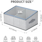 DIMJ Large Closet Shelf Organizer Bins 6 Packs with Handles and Divider, Fabric Trapezoid Storage Baskets, Foldable Clothes C