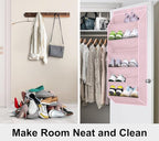 SLEEPING LAMB Over The Door Shoe Rack with Large Deep Pockets, Kids Shoe Organizer for Closet Door, Narrow Hanging Boots Stor