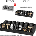 Belt Organizer for Drawer - Bamboo Belt Storage Organizer | Belt Rack for Closet Wall Mount Men Women Tie Sock Bra Scarf Ribb