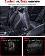 for 2023~2026 Honda HR-V 2-in-1 Silicone Center Console Armrest Cover& Armrest Hidden Privacy Tray - [OEM Design& Friendly Liquid Silicone Rubber] - Thin Black
