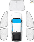 KMF 5pcs Thicken Car Sun Shades for Hyundai Santa Cruz 2022-2025 2026 Accessories, Car Window Covers Sunshade for Windshield Side Rear, Truck UV Block and Privacy Blackout for Camping