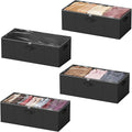SpaceAid 4 Pack 10" High Under Bed Storage Containers, Large Underbed Storage Organizer Bins with Lids for Bedroom, Dorm, Clo