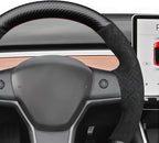 MEWANT Hand Stitched Steering Wheel Cover for Tesla Model 3 2017-2023 / Model Y 2020-2023 for Tesla Model 3/Y Accessories(3D Style)