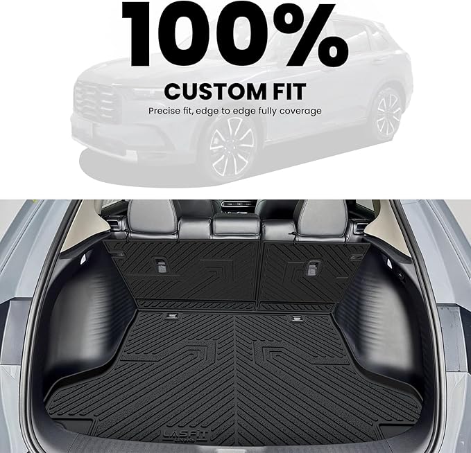 LASFIT Cargo Mat with Backrest Mat for Honda HRV 2023-2026 & for Acura ADX 2025-2026, All Weather TPE Custom Fit Trunk Mat Cargo Liner with Seatback Mat Accessories, Black