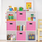 Fabric storage bins Cubes, Fabric Cube Organizer with Handle, Foldable Cube Bins for Cloth or Accessary Storage, 11x11x11, Se