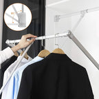 Pull Down Closet Rod, Adjustable Wardrobe Organizer Clothing Rail For Hanging Clothes Heavy Duty Clothes Rod Hanger Soft Retu