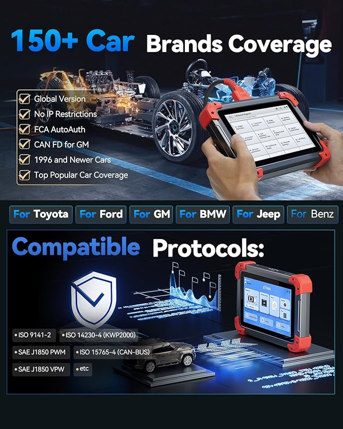XTOOL D7 Bidirectional Scan Tool: 2026 Ai-Assisted OBD2 Scanner Diagnostic Tool with 36+ Resets, Full System Car Scanner with