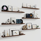 Fun Memories Picture Ledge Shelf, 48 Inch Long Floating Shelves Set of 6, Picture Shelf for Wall with Lip, Large Nursery Book