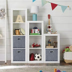 11 Inch Cube Storage Bins , Fabric Cube Organizer Bins with Handle, Foldable Cube Bins for Cloth or Accessary Storage, 11x11x