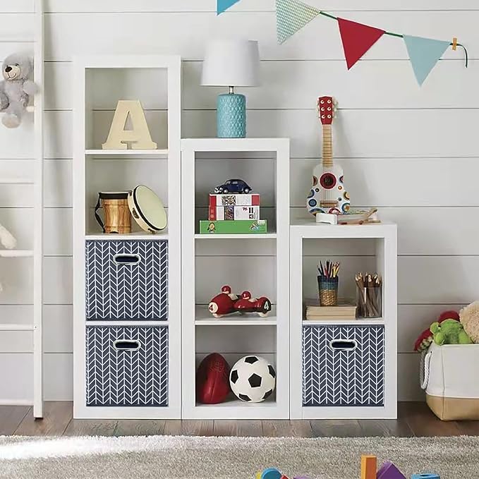 11 Inch Cube Storage Bins , Fabric Cube Organizer Bins with Handle, Foldable Cube Bins for Cloth or Accessary Storage, 11x11x