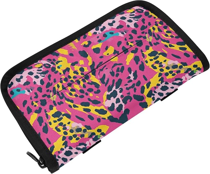 Car Tissue Holder Car Visor Organizer Tissue Box Holder for Car Sun Visor Organizer with Car Vehicle Accessories Essentials Interior for Women Men Colorful Leopard Print Pink