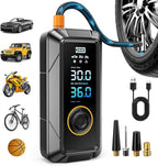Tire Inflator Portable Air Compressor Portable Air Pump Cordless Bike Pump with Digital Dual Values Display 150 PSI Car Tires Pump with LED Lights Air Pump