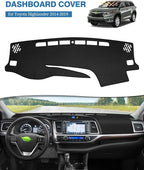 FIILINES Dash Cover for Toyota Highlander 2014-2019, Dashboard Mat Cover Sunshade Nonslip Mesh Protector No Glare Highlander 