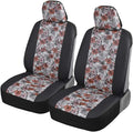 BDKdusty rose Floral Faux Leather Car Seat Covers for Front Seats, 2 Pack – Flower Pattern Front Seat Cover Set, Sideless Des